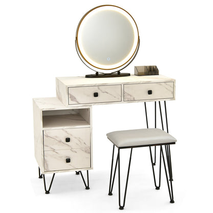 Modern Dressing Table with Storage Cabinet, White at Gallery Canada