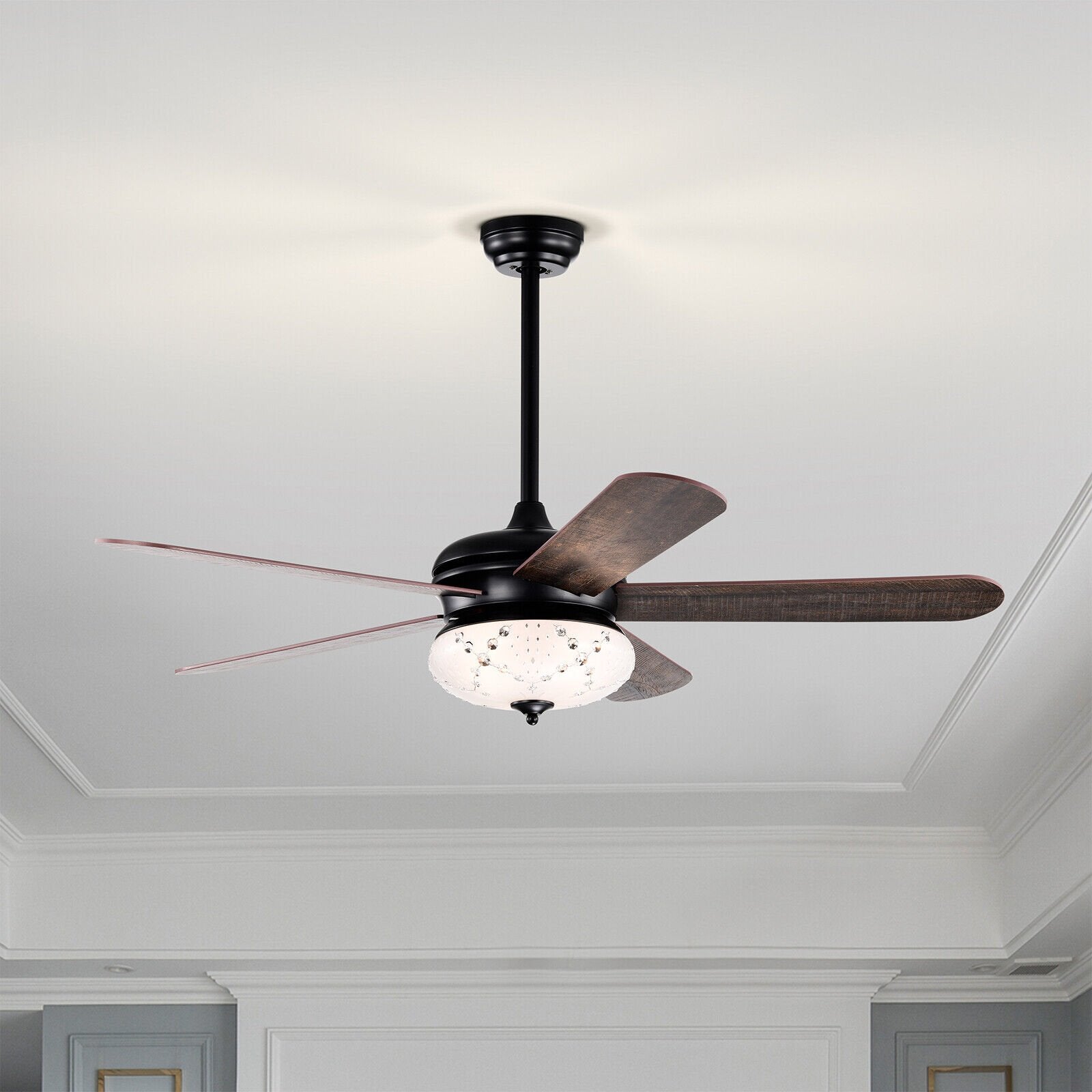 52 Inches Ceiling Fan with Remote Control, Walnut at Gallery Canada