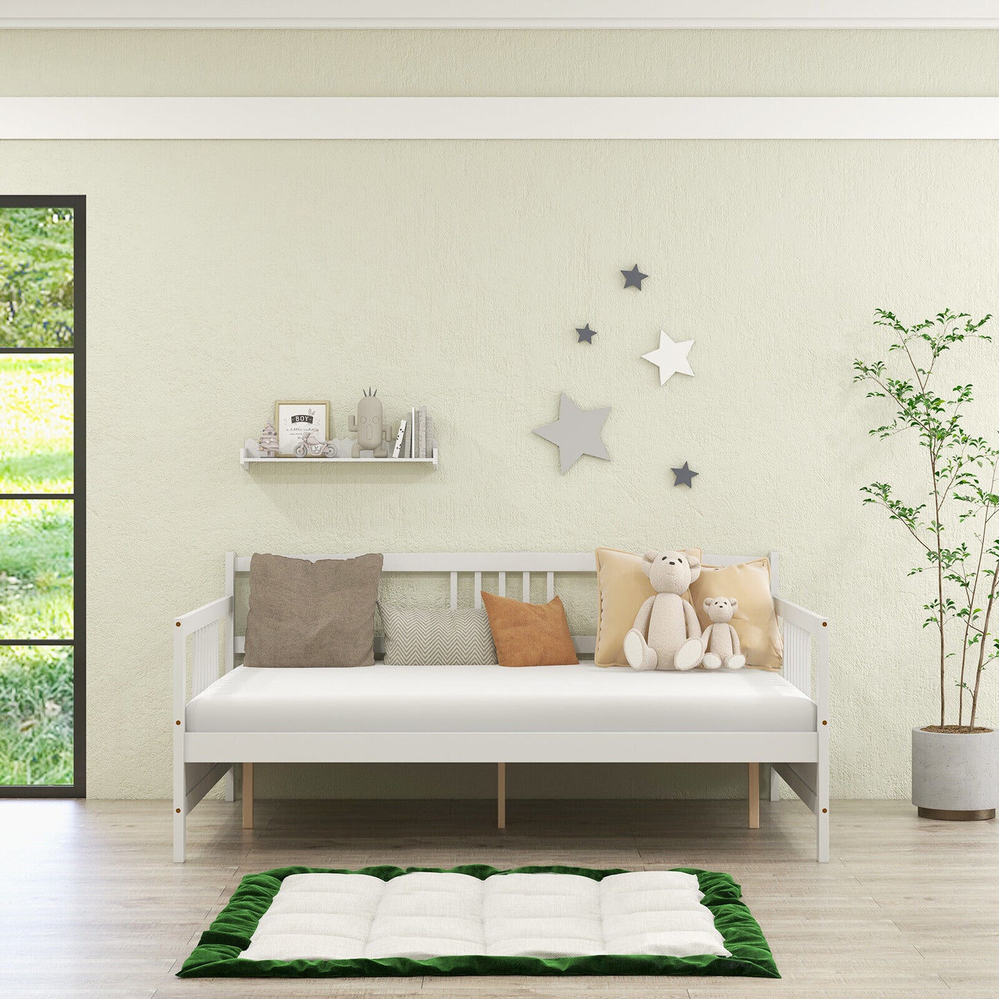 Full Size Daybed Frame with Guardrails, White Trundle Bed Frame at Gallery Canada