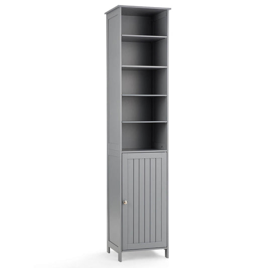 72 Inches Free Standing Tall Floor Bathroom Storage Cabinet, Gray