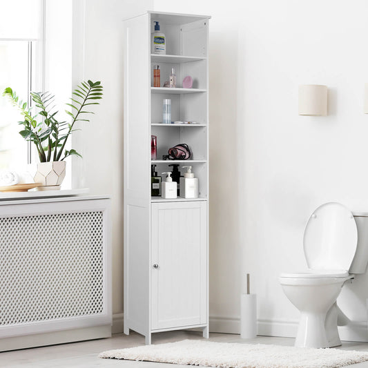 72 Inches Tall Floor Bathroom Storage Cabinet, White Floor Cabinets White at Gallery Canada