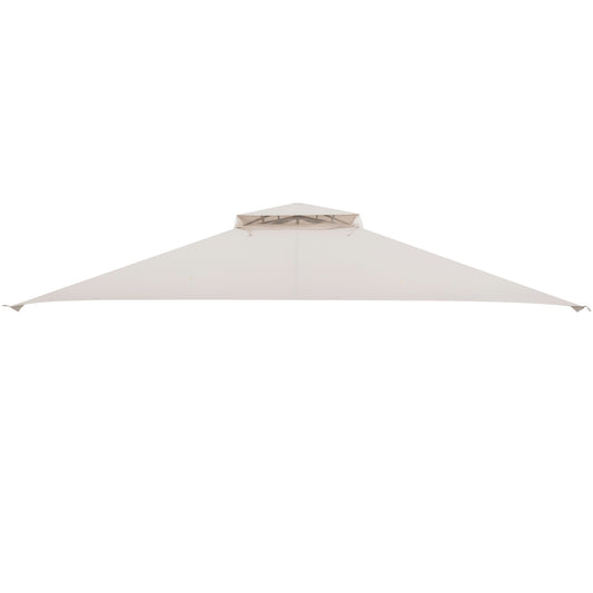10 x 12 Feet Gazebo Replacement Top with Air Vent and Drainage Holes, Beige Gazebos Beige at Gallery Canada