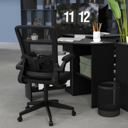 Ergonomic Desk Chair with Lumbar Support and Flip up Armrest, Black at Gallery Canada