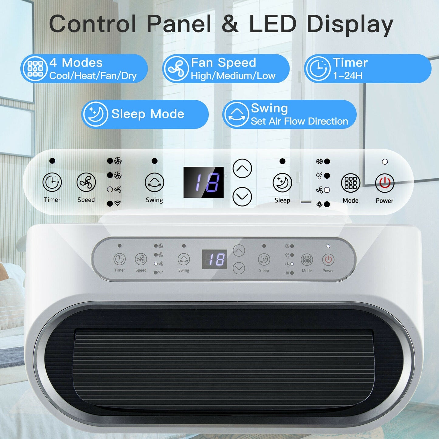 12000 BTU Portable Air Conditioner, Smart Control, White Portable Air Conditioners at Gallery Canada
