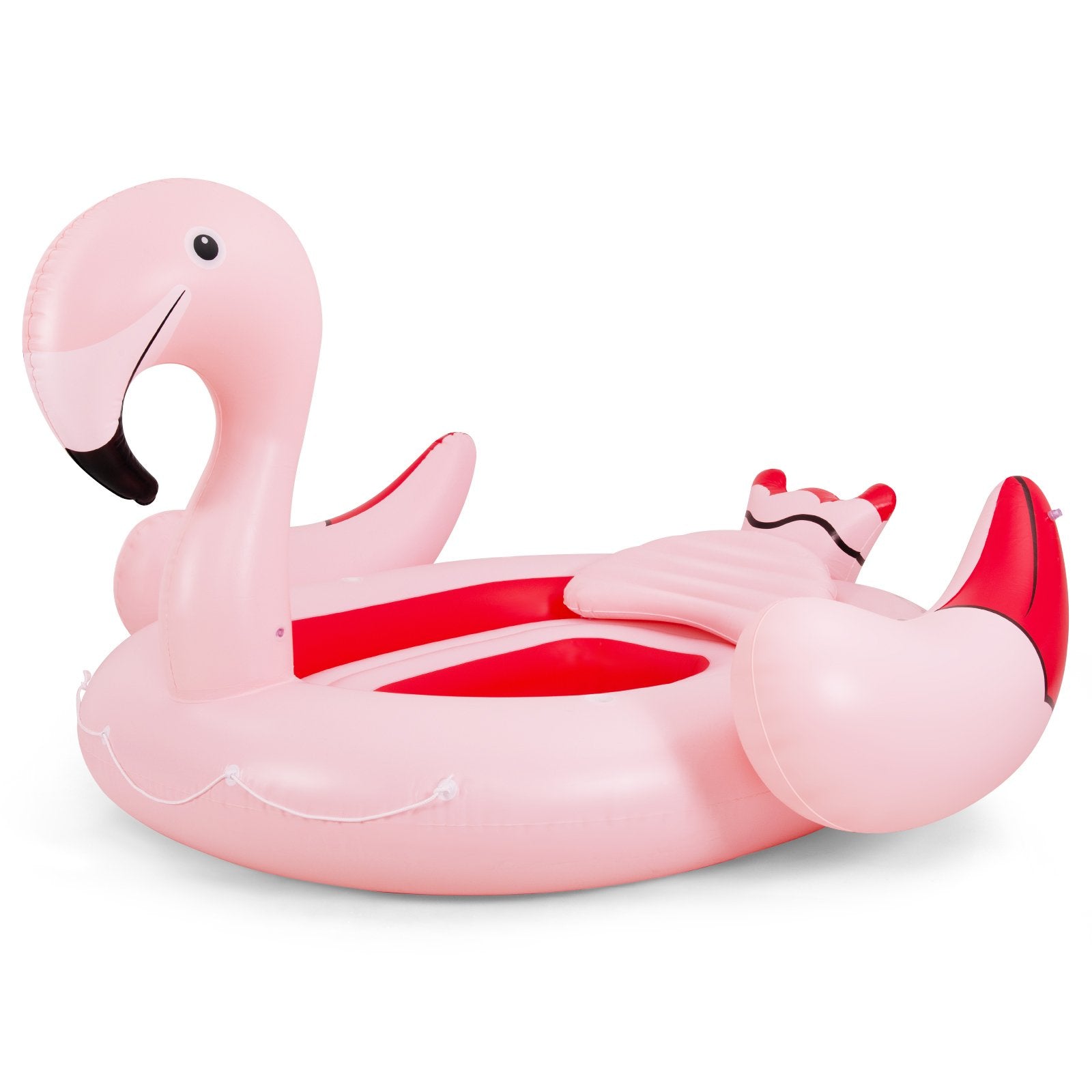 6 People Inflatable Flamingo Floating Island with 6 Cup Holders for Pool and River, Pink at Gallery Canada