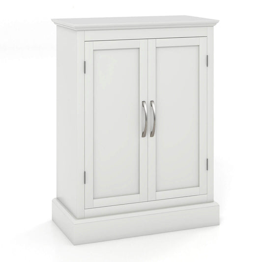 2-Door Freestanding Bathroom Cabinet with Adjustable Shelves, White