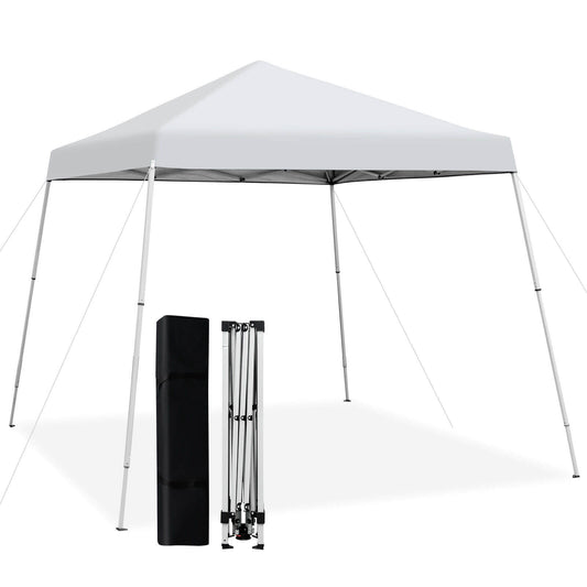 10 x 10 Feet Outdoor Instant Pop-up Canopy with Carrying Bag, White Canopies White at Gallery Canada