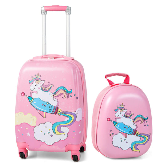 Kids Luggage Set, 18 Inch, 2 Pieces With Backpack, Pink Kids Luggage Pink at Gallery Canada