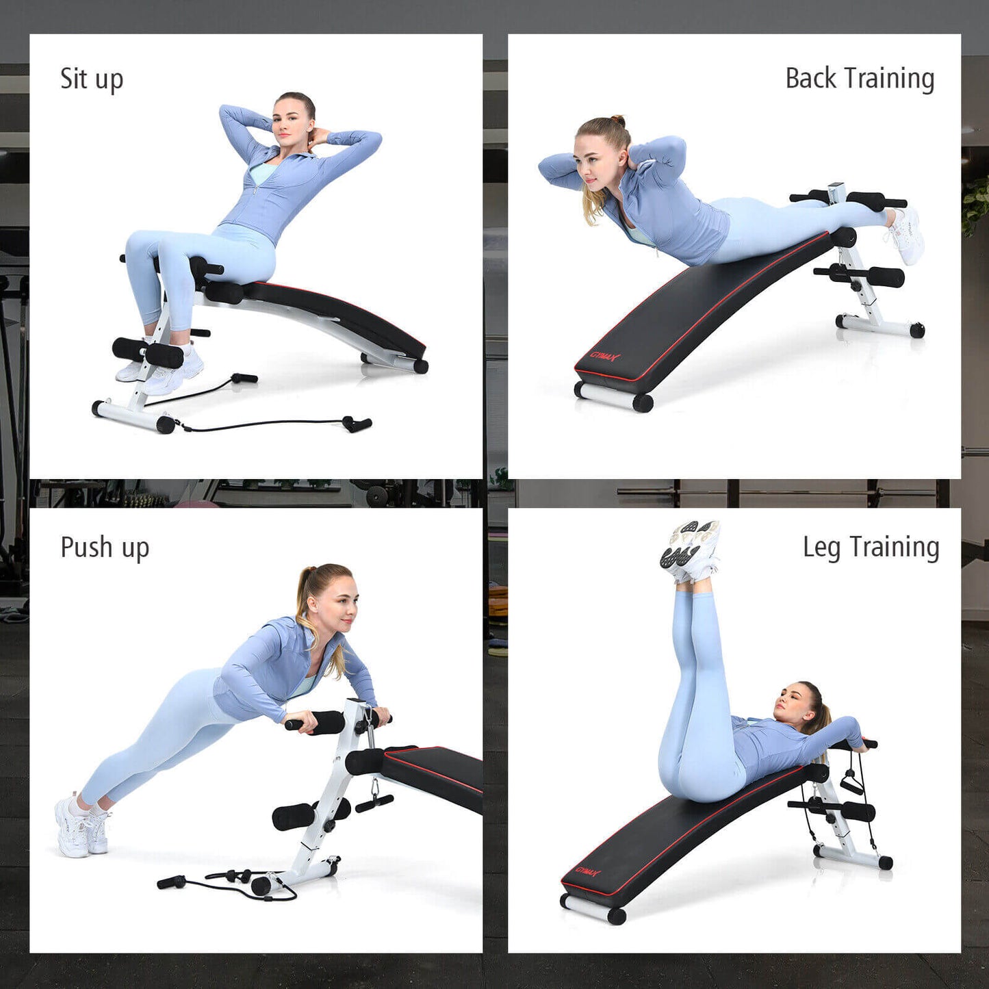 Multifunction Folding Full Body Strength Training Gym Bench, Black at Gallery Canada