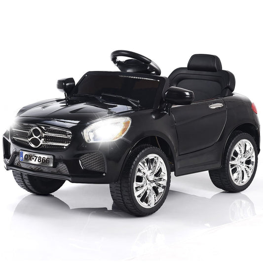 6V Kids Remote Control Battery Powered LED Lights Riding Car, Black at Gallery Canada