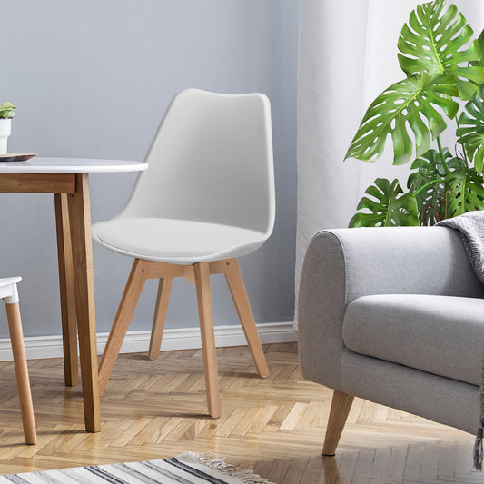 Set of 4 Dining Chairs, Mid-Century Modern, White Dining Chairs White at Gallery Canada