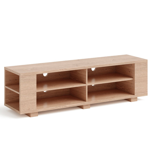 TV Stand Modern Wood Storage Console Entertainment Center, Natural at Gallery Canada