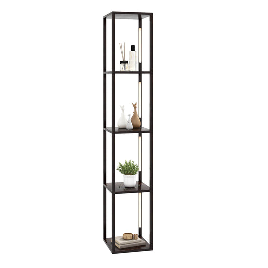 64 Inches Floor Lamp, 3-Level Dimmable LED, Rotatable Poles, Walnut