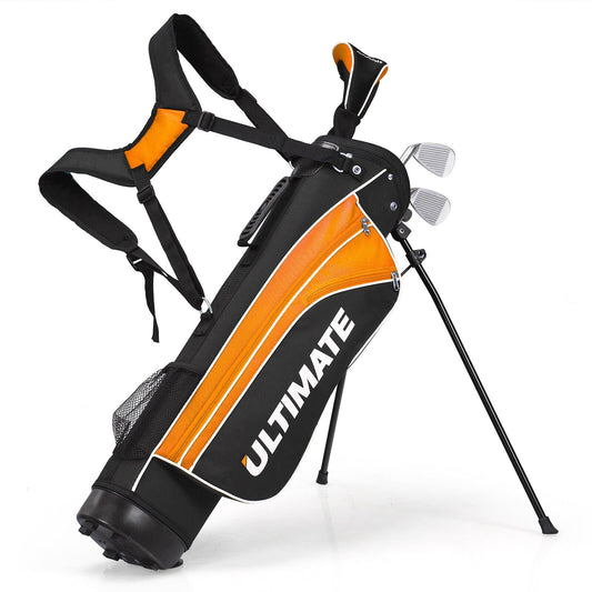 Set of 5 Ultimate 31 Inch Portable Junior Complete Golf Club Set for Kids Age 8+ , Orange at Gallery Canada