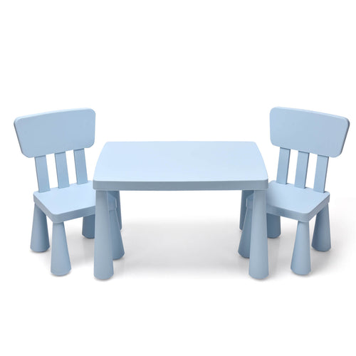 3 Pieces Toddler Multi Activity Play Dining Study Kids Table and Chair Set, Blue