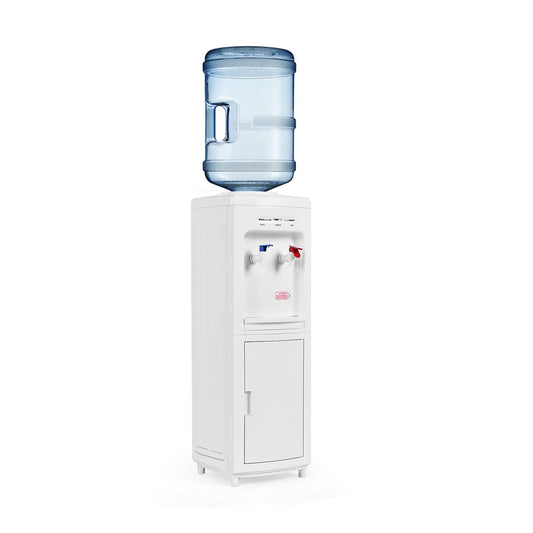 5 Gallons Hot and Cold Water Cooler Dispenser with Child Safety Lock, White