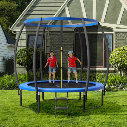 8 Feet ASTM Approved Recreational Trampoline with Ladder, Blue
