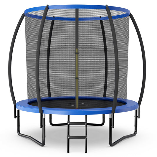 8 Feet ASTM Approved Recreational Trampoline with Ladder, Blue at Gallery Canada