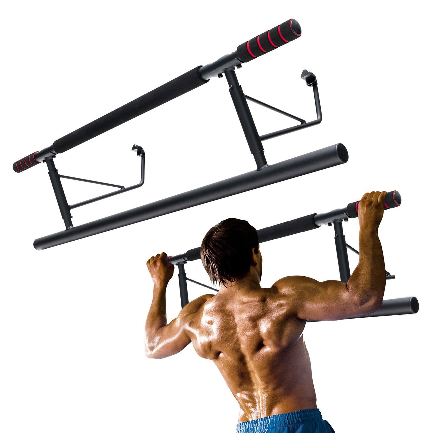 Pull-up Bar for Doorway No Screw for Foldable Strength Training, Black at Gallery Canada