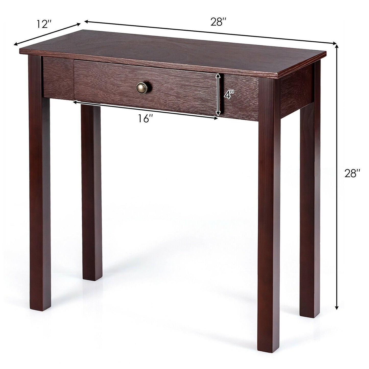 Small Space Console Table with Drawer for Living Room Bathroom Hallway, Dark Brown