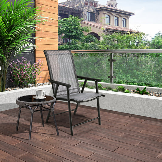 4-Pack Patio Folding Chairs Portable for Outdoor Camping, Gray