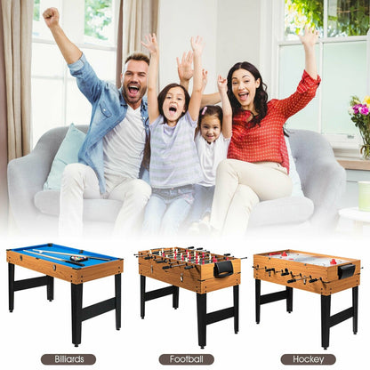 48 Inch 3-In-1 Multi Combo Game Table with Soccer for Game Rooms, Natural at Gallery Canada