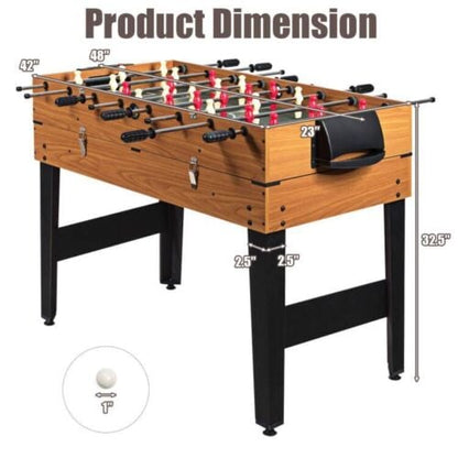48 Inch 3-In-1 Multi Combo Game Table with Soccer for Game Rooms, Natural at Gallery Canada