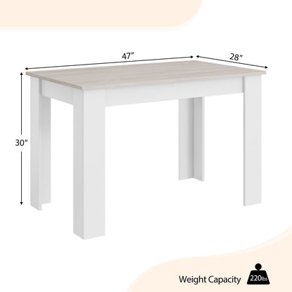 47 Inches Dining Table for Kitchen and Dining Room, Light Gray