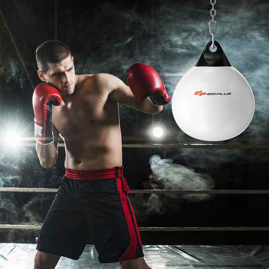 18 Inch 110 Pound Heavy Punching Water Bag, Adjustable Metal Chain, White Boxing & Martial Arts White at Gallery Canada