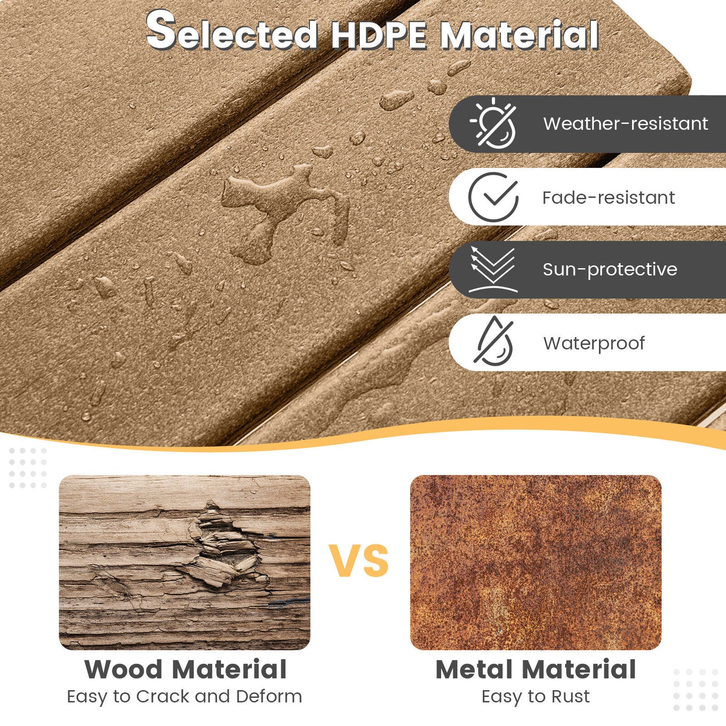 14 Inch Square Weather-Resistant Adirondack Side Table, Brown Patio Coffee Tables at Gallery Canada