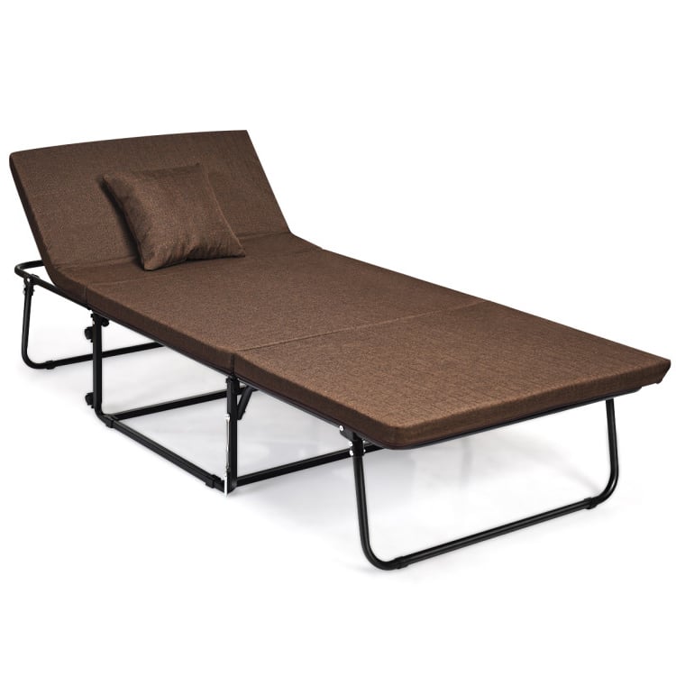 Folding Guest Sleeper Bed w/6 Position Adjustment, Brown at Gallery Canada