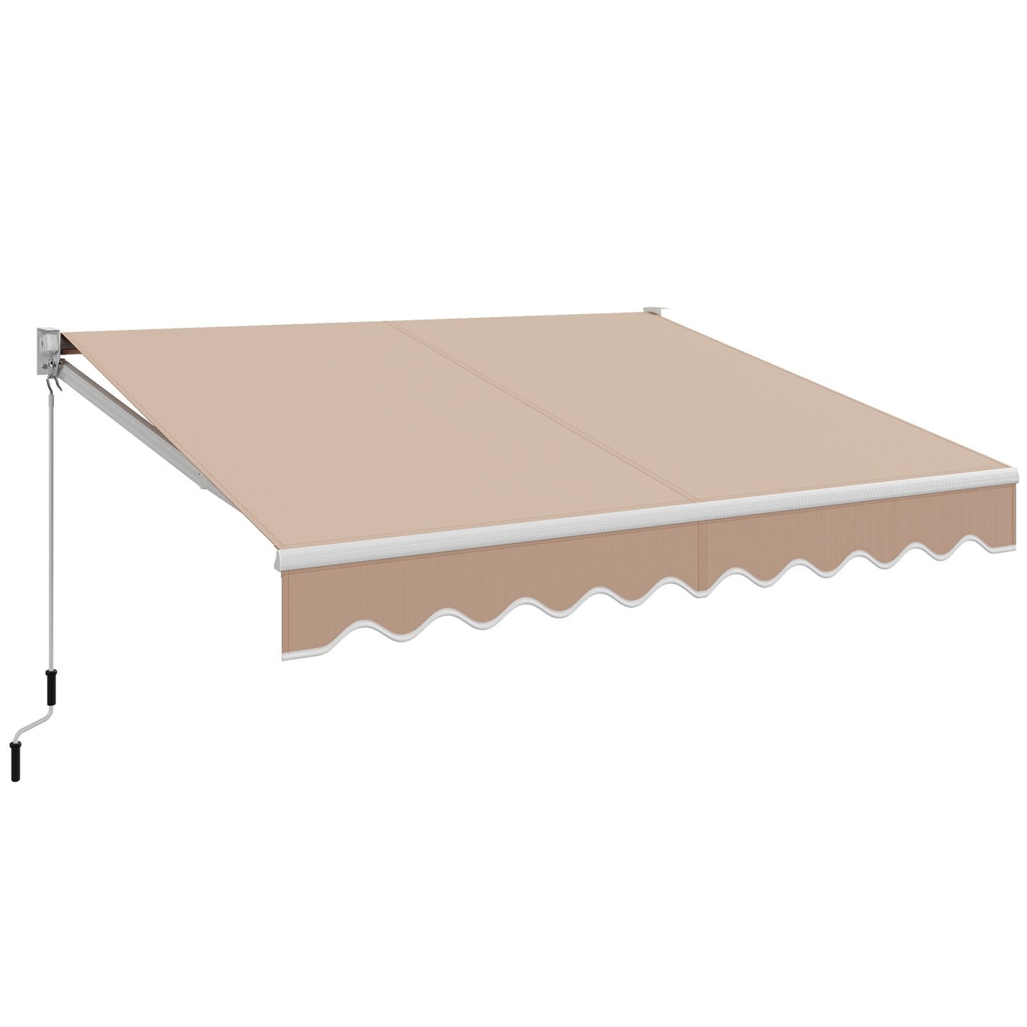 8FT × 6.5FT Retractable Aluminum Patio Sun Awning, Beige at Gallery Canada