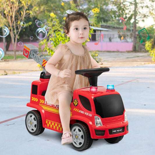 Kids Push Ride On Fire Truck With Ladder, Red Push & Pedal Ride On Toys Red at Gallery Canada