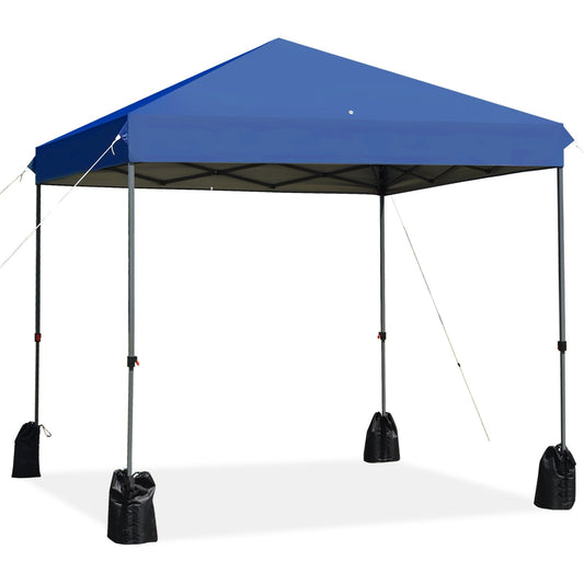 8’x8' Outdoor Pop up Canopy Tent  w/Roller Bag, Blue