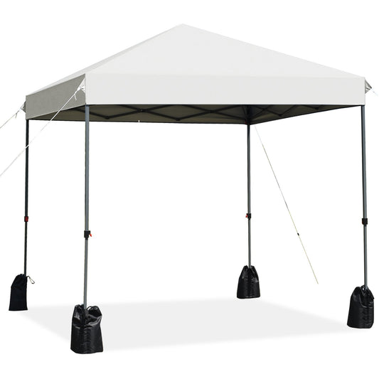 8’x8' Outdoor Pop up Canopy Tent  w/Roller Bag, White