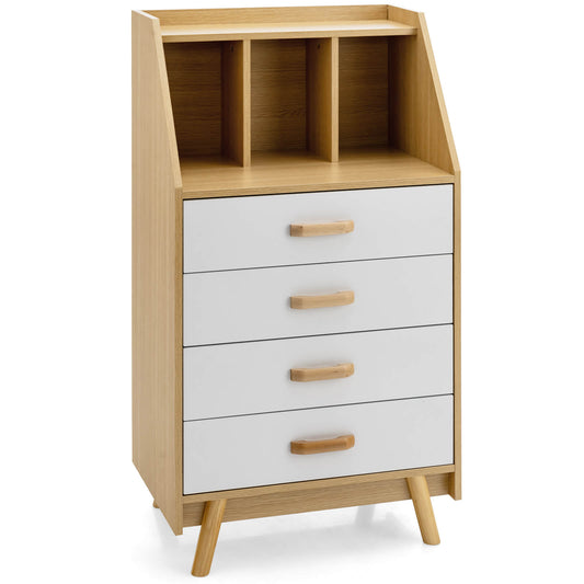 4-Drawer Dresser with 2 Anti-Tipping Kits for Bedroom, Natural