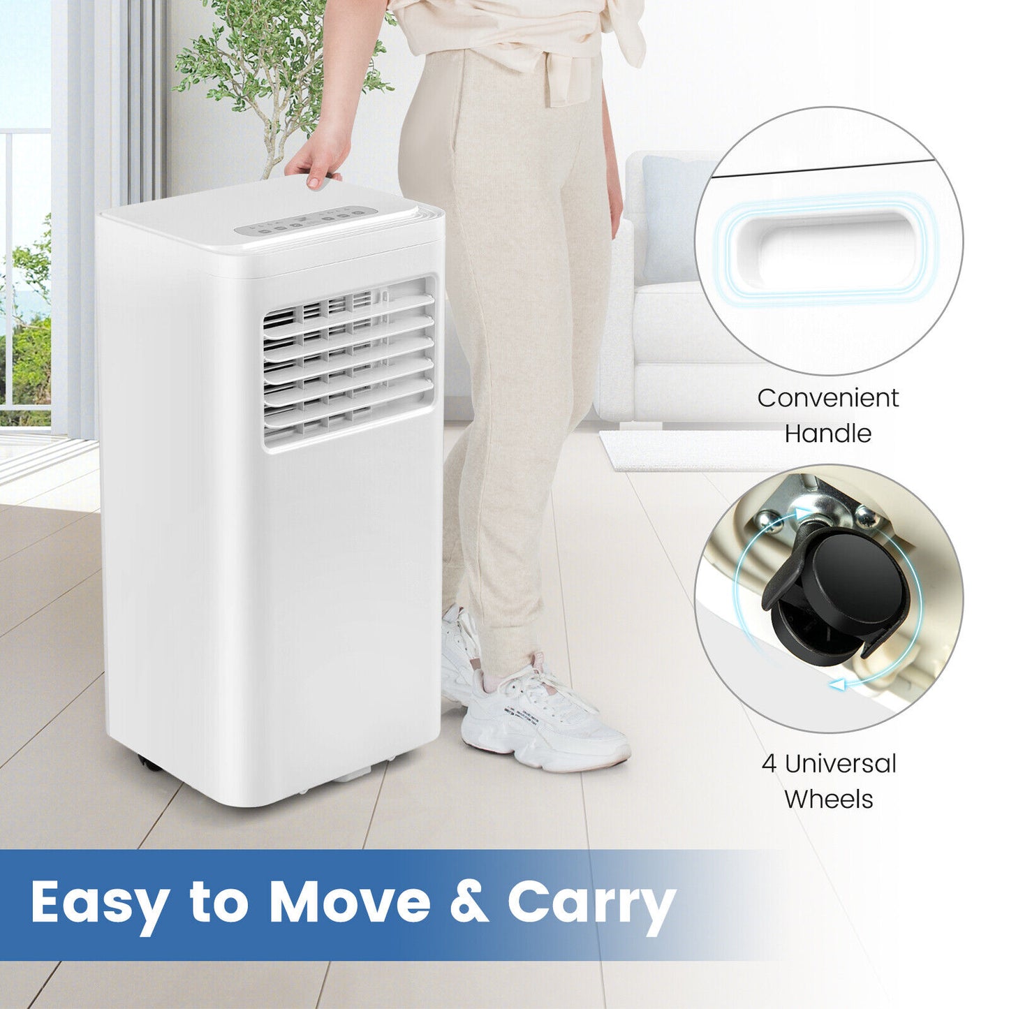 5000 BTU Portable Air Conditioner, Cools 250 Sq.Ft, White Portable Air Conditioners at Gallery Canada
