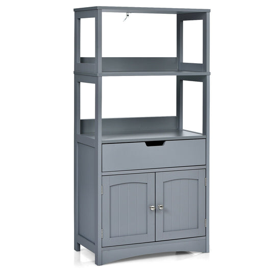 Bathroom Storage Cabinet with Drawer and Shelf Floor Cabinet, Gray