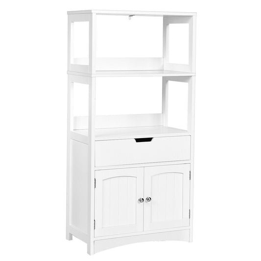 Bathroom Storage Cabinet with Drawer and Shelf Floor Cabinet, White
