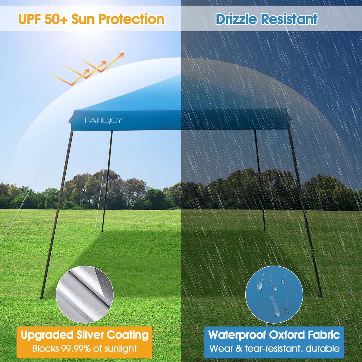 10 x 10 Feet Pop Up Canopy with with Mesh Sidewalls and Roller Bag, Blue Canopies at Gallery Canada