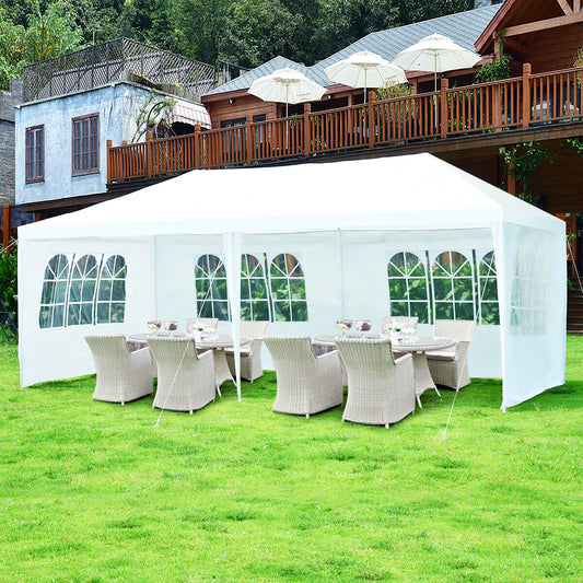 10 x 20 Feet Outdoor Party Wedding Canopy Tent with Removable Walls and Carry Bag, White Canopies White at Gallery Canada