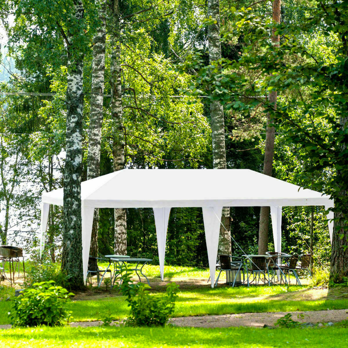 10 x 20 Feet Outdoor Canopy Tent, Removable Walls, Carry Bag, White Canopies at Gallery Canada