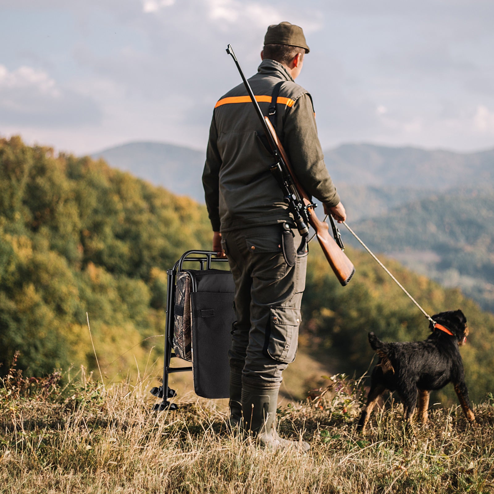 Swivel Folding Chair with Backrest and Padded Cushion, Camouflage Camping Furniture at Gallery Canada