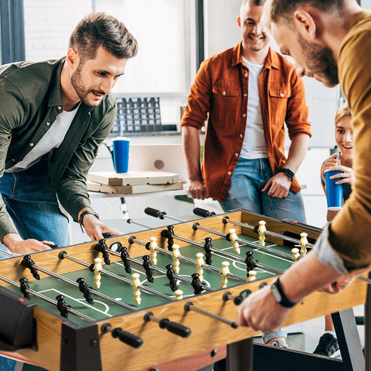 48 Inch Competition Sized Home Recreation Wooden Foosball Table, Brown Game Room Brown at Gallery Canada