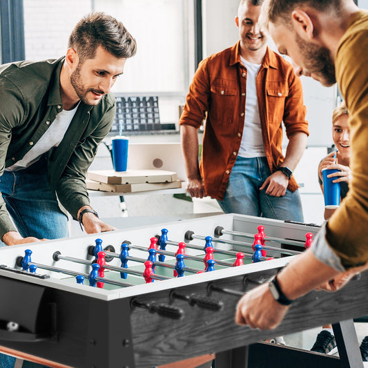 48 Inch Competition Wooden Foosball Table, Black Game Room Black at Gallery Canada
