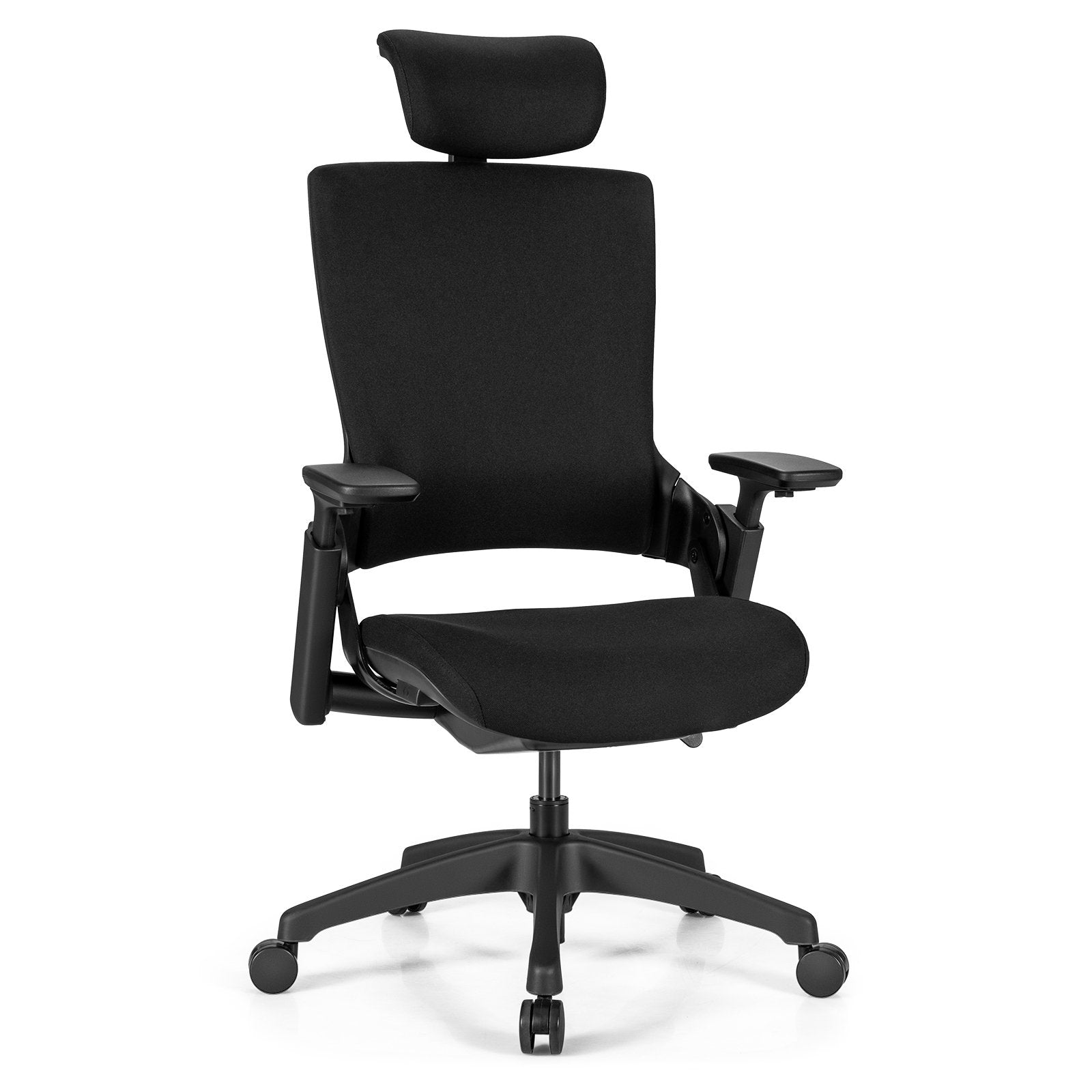 Reclining Computer Desk Chair with 3D Armrests and Headrest, Black at Gallery Canada