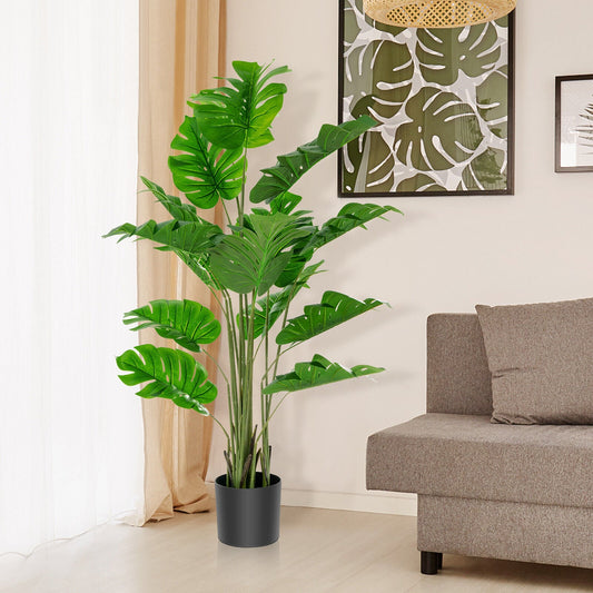 5 Feet Artificial Faux Monstera Deliciosa Plant, Green Faux Plants Green at Gallery Canada