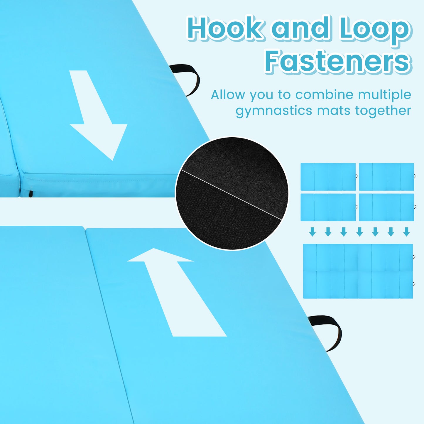 4-Panel Folding Gymnastics Mat, With Carrying Handles, Blue Yoga & Gym Mats at Gallery Canada