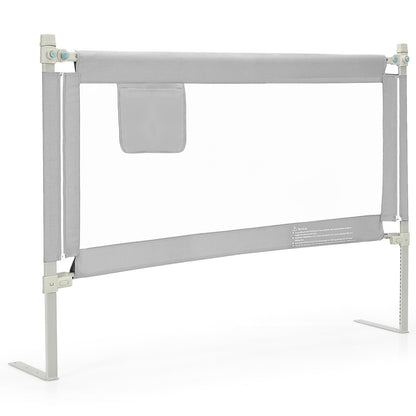 57 Inch Toddlers Vertical Lifting Baby Bed Rail Guard with Lock, Gray