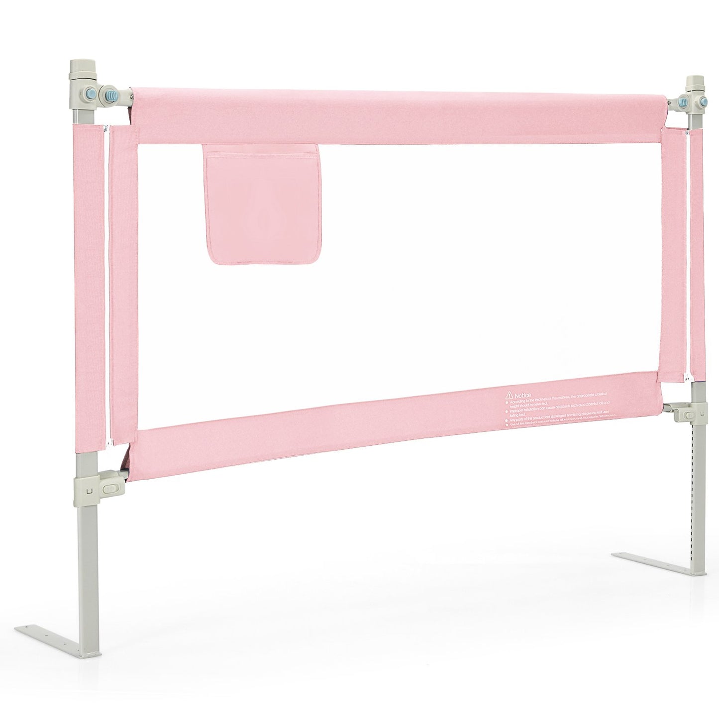 57 Inch Toddlers Vertical Lifting Baby Bed Rail Guard with Lock, Pink